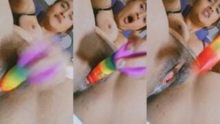 Rainbow color dildo sex toy vachitu mastubation seithen