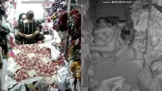 Textile shop owner salesgirl CCTV sex camera record