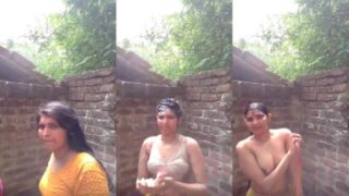 Cuddalore gramathu ponnu outside nude bathing seigiral