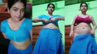 Cute family girl saree bra pavadai kazhatum nude clip